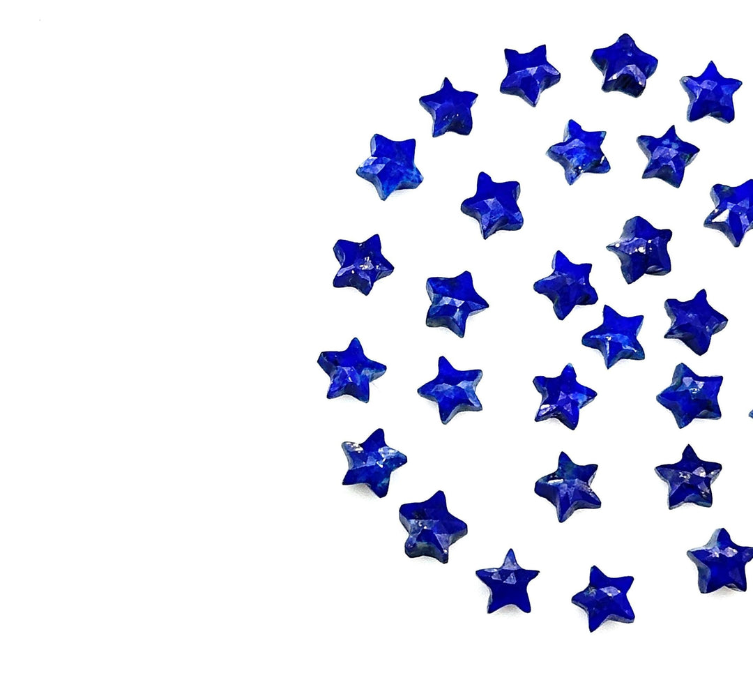 Super Tiny Lapis Lazuli Stars, Lapis Lazuli Gemstone Star Shape Beads, 5 MM Star Shape Gemstone for Jewlery, Celestials Universe Beads
