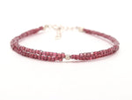 Load image into Gallery viewer, Beautiful Red Garnet Box Beads Bracelet, Handmade Faceted 2 MM Beads Bracelet, Bridesmaid Gift, Everyday Jewelry, Bracelet Gift for Her