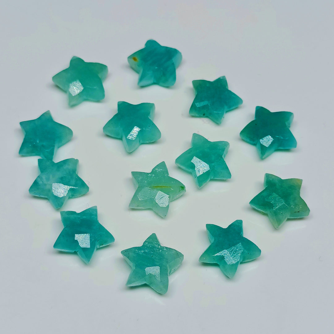 AAA Natural Amazonite Star Shape Briolettes, Amazonite Faceted Hand Carved Star Beads, Star Shape Gemstone, Loose Gemstone Star Beads, 10 MM