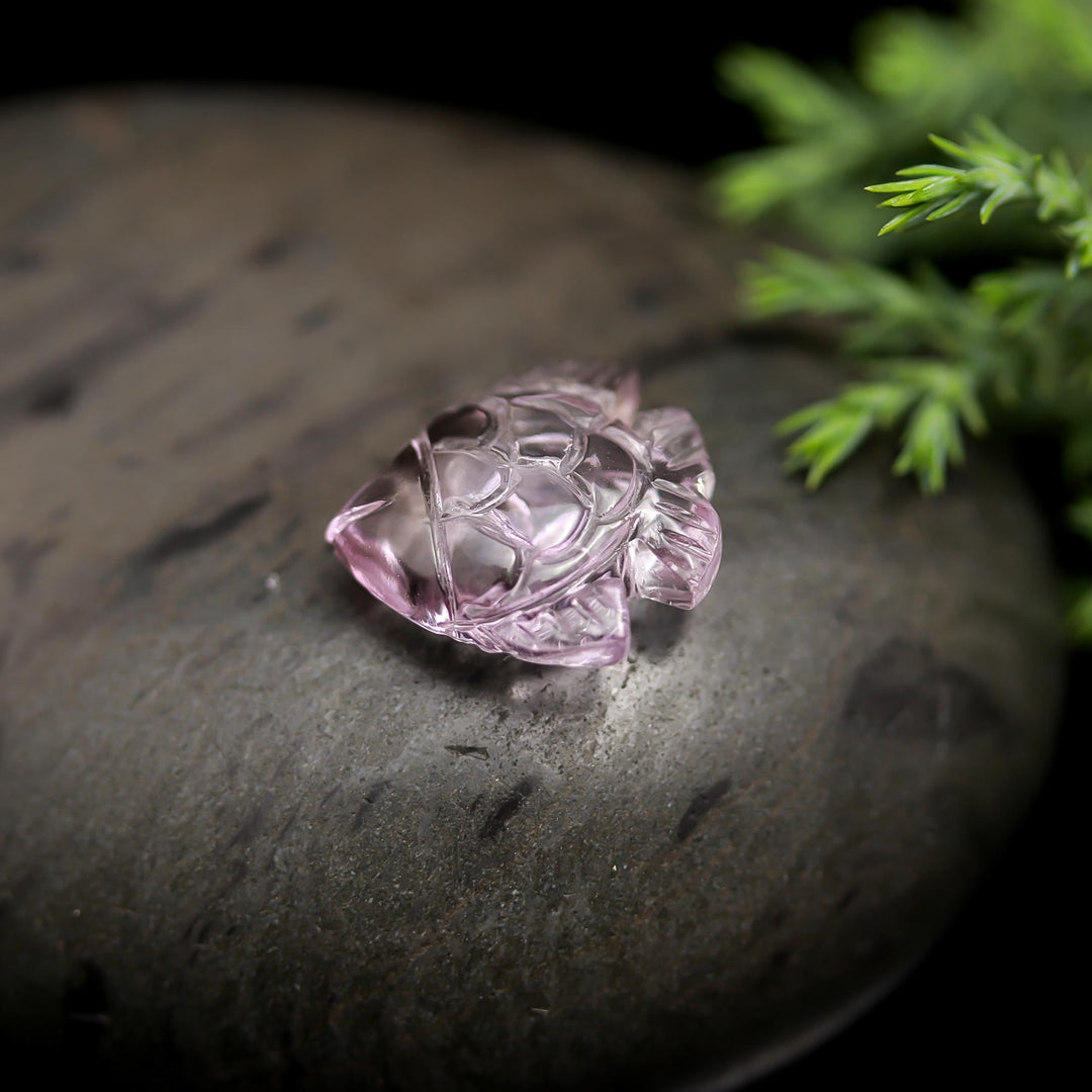 Cute Pink Amethyst Fish Shape Beads, Natural Pink Amethyst Fish Hand Carved Beads, Marine Fishes, Deep Sea Gemstone Fishes 16X17 MM