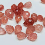 Load image into Gallery viewer, Natural Pink Strawberry Gemstone Drops: Jewelry Making (3X5-7X4.5 mm)