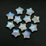 Load image into Gallery viewer, Smooth Rainbow Moonstone Star Beads, Flashy Moonstone Celestial Gemstone Charms, Jewelry Making Hand Carved Gemstones, 15mm
