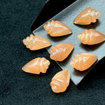 Load image into Gallery viewer, Natural Peach Moonstone Conch/Snail Shell Shape Carving, Moonstone Hand Carved Shell Shape Gemstone Beads, 18X10 MM Moonstone Loose Shell