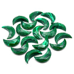 Load image into Gallery viewer, Faceted Malachite Crescent Moon Beads: 17mm Carved Gemstone Briolettes