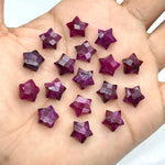 Load image into Gallery viewer, Red Ruby Hand Carved Star Shape Beads, AAA Red Ruby Faceted Star Briolettes, Loose Star Charm Beads, Colored Ruby Dyed Red Beads, 10 MM