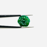 Load image into Gallery viewer, Natural Green Onyx Flower Shape Carved Gemstone, Green Onyx Flower Shape Carving, Gemstone For Jewlery 17 mm, Craft Making Flower Charms