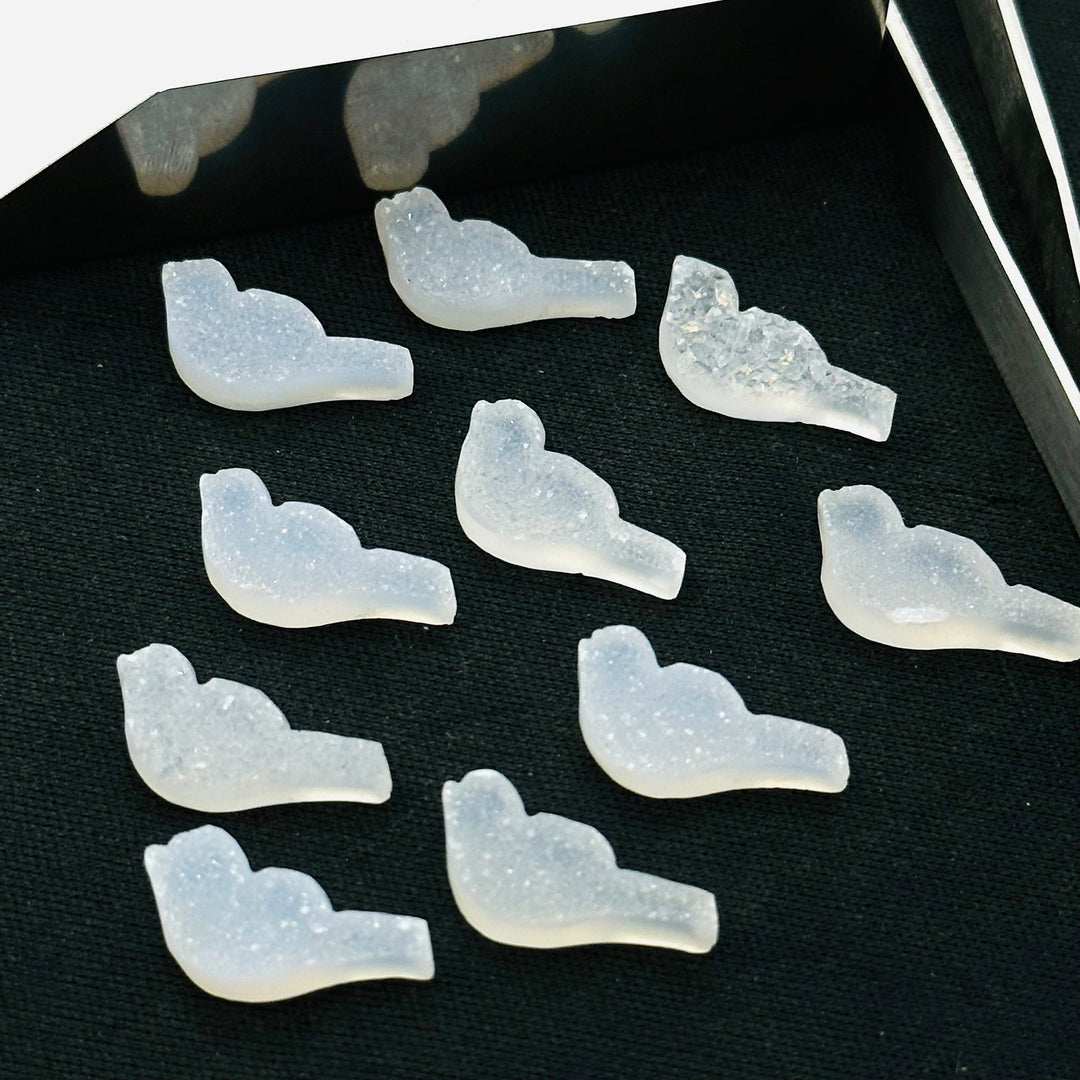 Natural Druzy Hand Carved Bird Shape, Carved Bird Shape Gemstone For Jewlery, Bird Shape Gemstone, 18x7 mm, Little Bird Charms