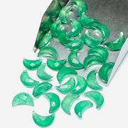 2,3,4,5 Pcs Natural Green Strawberry Hand Carved Moon Shape Briolettes, Carved Moon Shape Gemstone For Jewellery, Moon Shape Briolettes 12mm