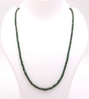 Beryl Emerald Beads Necklace, Green Emerald Beaded Gemstone Necklace, Sterling Silver Handmade Jewelry, Dyed Emerald Jewelry, Gift for Women