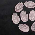 Load image into Gallery viewer, Natural Rose Quartz Hamsa Shape Carving Gemstones, 25 MM Palm Shape Gemstone, Healing Power Of Hamsa, Hand Carved Jewelry Making Charms