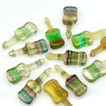 Load image into Gallery viewer, Rainbow Fluorite Guitar Shape Beads, Tiny Fluorite Guitar Shape Hand Carved Gemstone, 26 MM, Miniature Guitar Gemstone, Tiny Charms
