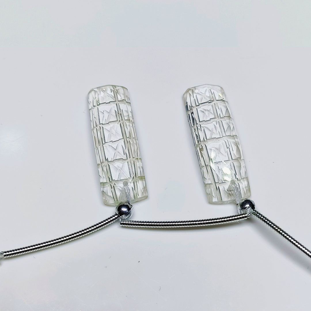 2 pcs set 100% Natural back side intersection carved buggets Shape Gemstone, Natural carved buggets, Gemstone forJewlery,25X8 mm (Approx)