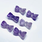 Load image into Gallery viewer, 2,3,4,5 Pcs Natural Pink Amethyst Hand Carved Bow Shape, Bow Shape Gemstone For Jewellery, Bow Shape Gemstone, 12X6 mm