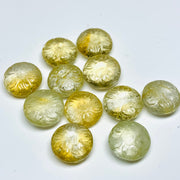 2,3,4,5 pcs 100% Natural Citrine Fancy Shape Carved Gemstone, Loose Gemstone, Fancy Shape Gemstone For Jewellery, Carved Gemstone 11 mm