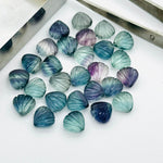 Load image into Gallery viewer, Natural Multi Fluorite Shell Shape Briolette's, 8 MM Hand Carved Beads, Fancy Shape Gemstone For Jewelry and Craft Making, Shell Charms Bead