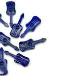 Load image into Gallery viewer, Little Lapis Lazuli Guitar Shape Beads, Natural Lapis Guitar Shape Hand Carved Gemstone, 26 MM, Miniature Guitar Gemstone, Tiny Charms