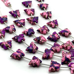 Load image into Gallery viewer, Pink, Purple Mohave Turquoise Butterfly Beads, AAA Turquoise Faceted Butterfly Gemstone Briolette's, Butterfly Charms For Jewelry 14x10 MM
