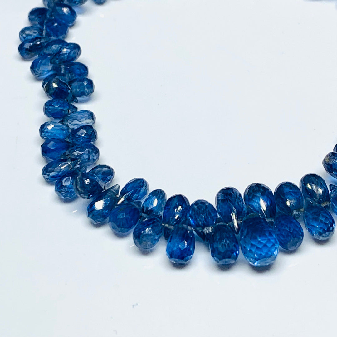 Amazing AAA Quality 100% Natural Kyanite Pear Shape Faceted Beads Strand, 7" Strand, Jewellery Making Gemstone, 6X4 13X8 mm