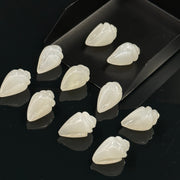 Natural White Moonstone Conch Shell Shape Beads, Smooth White Moonstone Gemstone Beads, Beach & Snail Shell Carved Gemstone Beads 18X10 mm