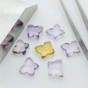Natural Ametrine Butterfly Shape Gemstone Beads, Hand Carved Smooth Butterfly Briolettes Beads, Fancy Carving Beads, 13X9-14X10 MM