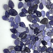 10,20,50 pcs AAA+ Quality 100% Natural Iolite Leaf Shape Carved Loose Gemstone For Jewellery, Iolite Leaf Shape Carving 4.5X6 12X8mm