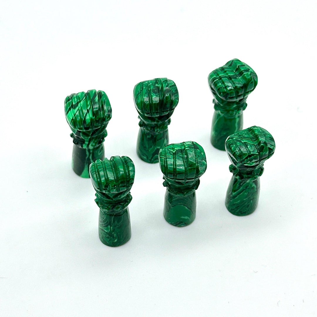 AAA Malachite Hand Shape Carving, Green Malachite Punch Shape Stone, 27 MM Loose Hand Fist Charm For Jewelry Making, Hamsa Charms Beads