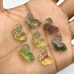 Load image into Gallery viewer, Carved Rainbow Fluorite Butterfly Shape Stones, Multi Fluorite Summer Butterfly Beads, Gemstone Charms Beads for Jewelry Making, 11X18 MM