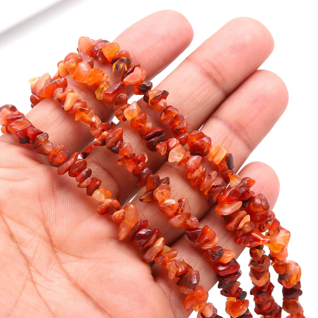 Natural Carnelian Uncut Beads Strand, AAA Orange Carnelian Chips Beads for Jewelry Making, 16" Inch Gemstone Uncut Beads, Freeform Uncuts