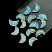 Superb Rainbow Moonstone Moon Shape Briolettes, Faceted AAA Rainbow Moonstone Moon Beads, Flashy Moonstone Beads, Moon Charms, 12 MM