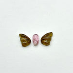 Load image into Gallery viewer, natural tourmaline Butterfly Shape Carving, Hand carved tourmaline Butterfly loose carving, carved butterfly for jewelry Making 19x9mm.