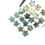 Load image into Gallery viewer, AAA Hand Carved Labradorite Stars Shape Briolette, Flashy Labradorite Flower Carved Star Beads, 10 MM Loose Star Charms for Jewelry Making