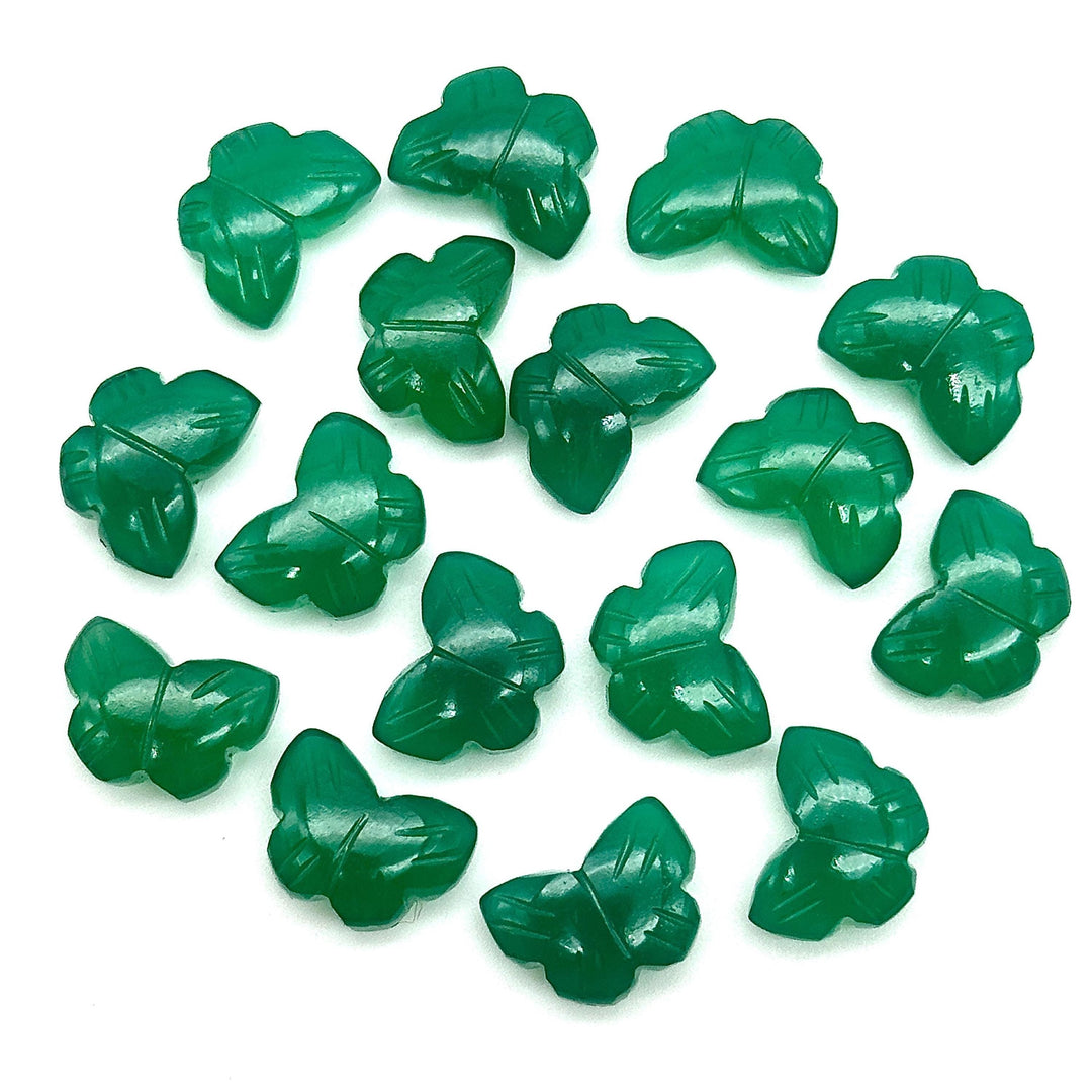 Natural Green Onyx Butterfly Shape Beads, AAA Green Onyx Hand Carved Butterfly Briolettes, Gemstone Carvings, 13 MM Mini Butterfly Charms