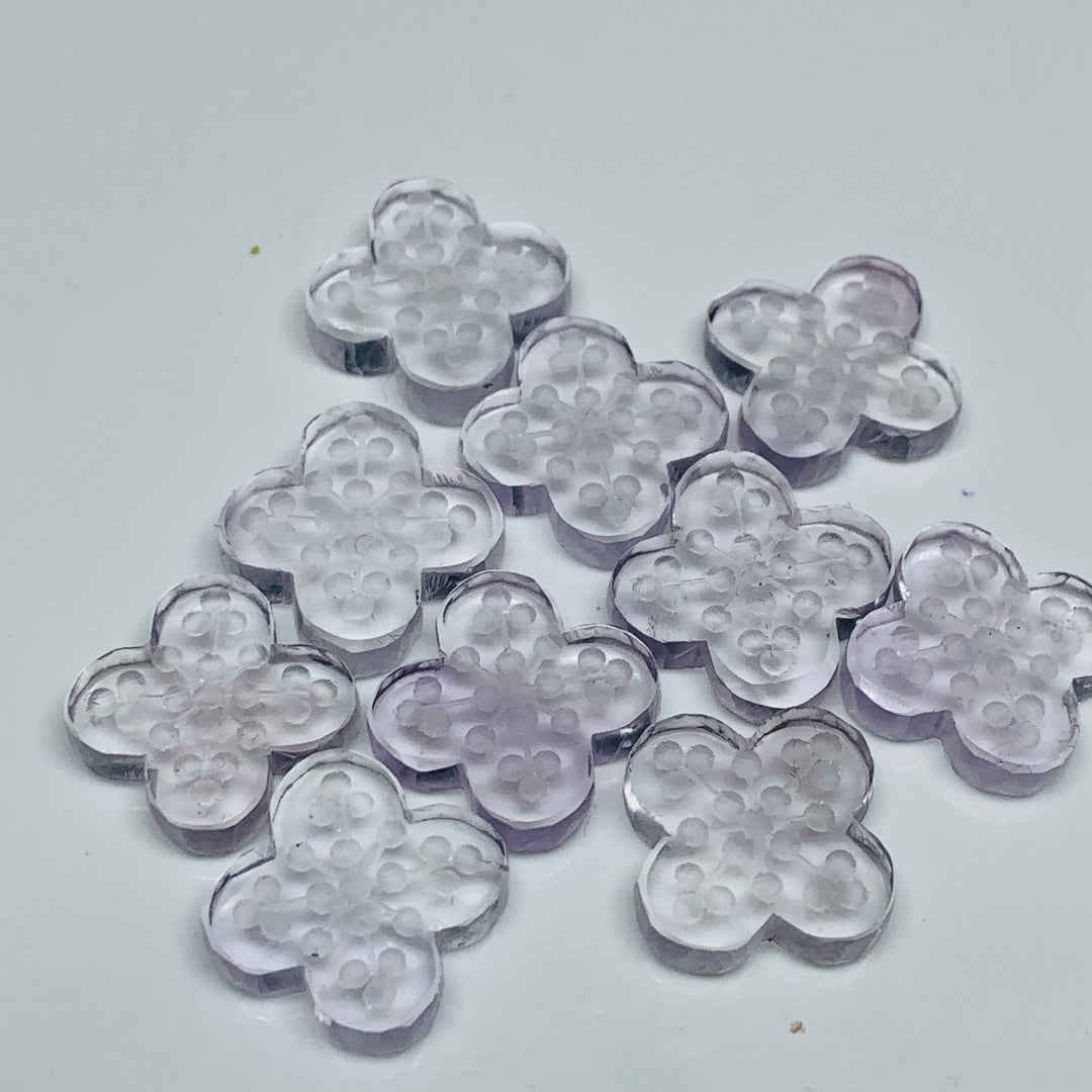 1,2,3,4 Pcs Natural pink amethyst Hand Carved Flower Shape, Carved Flower Shape Gemstone For Jewellery, Flower Shape Gemstone, 14mm