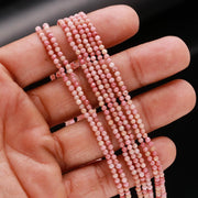 AAA Rhodonite Round Beads, Rhodonite Micro Faceted Round Beads, Loose Crystal Beads for Jewelry Making, 13 Inches, 2-2.5 MM