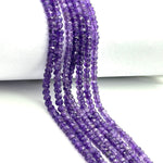 Load image into Gallery viewer, Natural Amethyst Faceted Rondelle Beads, Amethyst Faceted Jewelry Making Loose Beads, Purple Amethyst Crystals, 4 MM Wholesale Crafts Beads