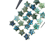 Load image into Gallery viewer, AAA+ Flashy Labradorite Carved Star Shape Gemstone, Hand Carved Labradorite Star Charm For Jewelry Making, 10 MM Flower Carved Stars Beads