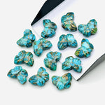 Load image into Gallery viewer, AAA Copper Turquoise Butterfly Shape Beads, Turquoise Hand Carved Butterfly Briolettes, Gemstone Carving Beads, 13 MM Jewelry Making Charms
