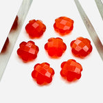 Load image into Gallery viewer, 2,3,4,5 Pcs Natural Carnelian Hand Carved Flower Shape, Carved Flower Shape Gemstone For Jewlery, Flower Shape Gemstone, 10 mm