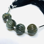 Load image into Gallery viewer, 1,2,3,4,5 pcs 100% Natural Labradorite Carved Melon Shape Beads Strand, Melon Shape Gemstone, Gemstone For Jewellery, 12 mm
