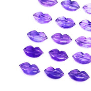 Natural Amethyst Lips Shape Beads, Hand Carved Lips Shape Gemstone Beads, Lips Shape Fancy Charms, 14X8 MM, Purple Amethyst Briolettes Beads