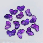 Load image into Gallery viewer, Hand Carved Amethyst Butterfly Gemstone: Jewelry Making (12X7 mm)