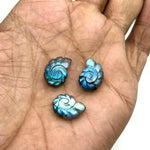 Load image into Gallery viewer, AAA Flashy Labradorite Carved Shell Beads, Hand Carved Snail Shell Shape Gemstone, Seashell Charm, 16 MM Seashell Beads For Jewelry Making