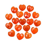 Load image into Gallery viewer, AAA Carnelian Heart Shape Briolette's, Natural Carnelian Faceted Heart Shape Beads, AAA Hand Carved Heart Charm, Jewelry Making Beads 12 MM