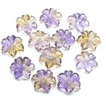 Load image into Gallery viewer, Beautiful Natural Ametrine Carved Flower, Hand Carved Flower Shape Gemstone, 18 mm Naturally Carved Flower for Jewelry, Carved Crystal