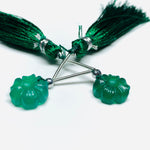 Load image into Gallery viewer, AAA Quality 2 Pcs strand 100% Natural Green Onyx  Fancy Shape Carved Gemstone, Fancy Shape Carving, Carved Gemstone For Jewellery 12mm