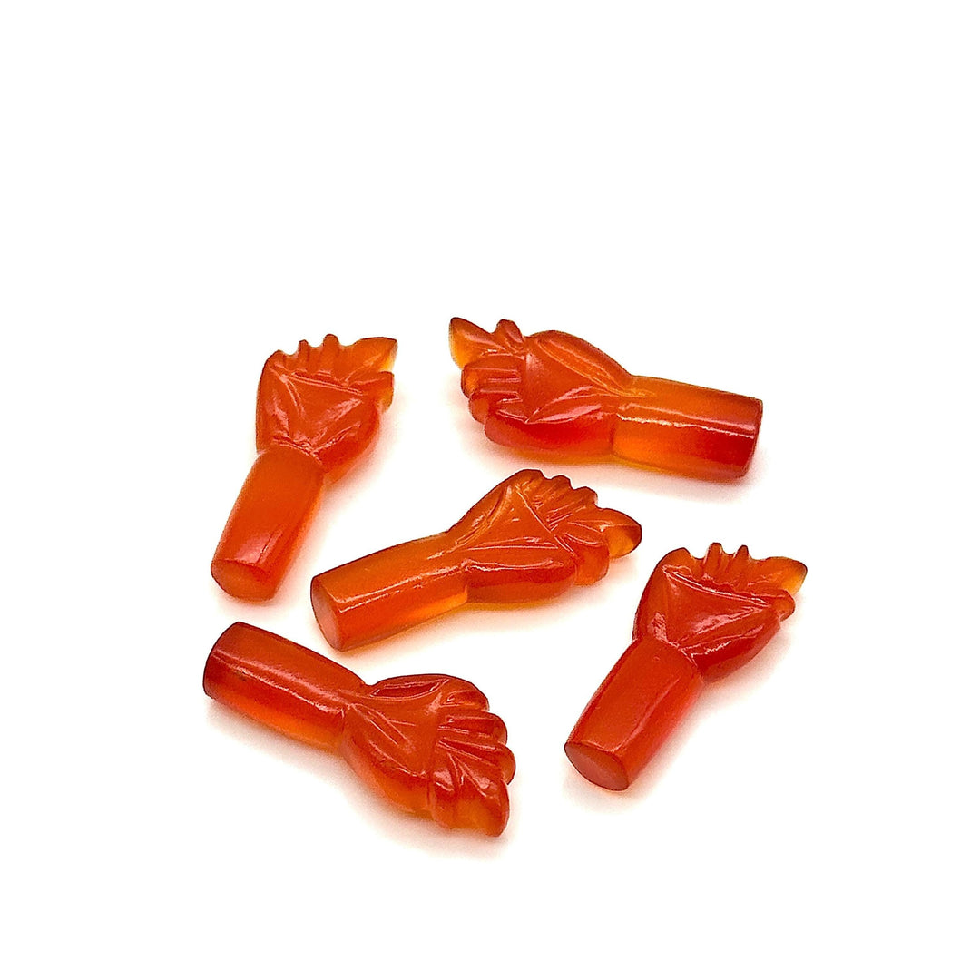 Natural Carnelian Hand Shape Carvings, AAA Carnelian Hand Shape Stone, 24 MM Loose Hand Fist Charm For Jewelry Making, Hand Carved Gemstones