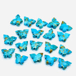 Load image into Gallery viewer, Faceted Copper Turquoise Butterfly Beads: Carved Gemstone (14x10 MM)