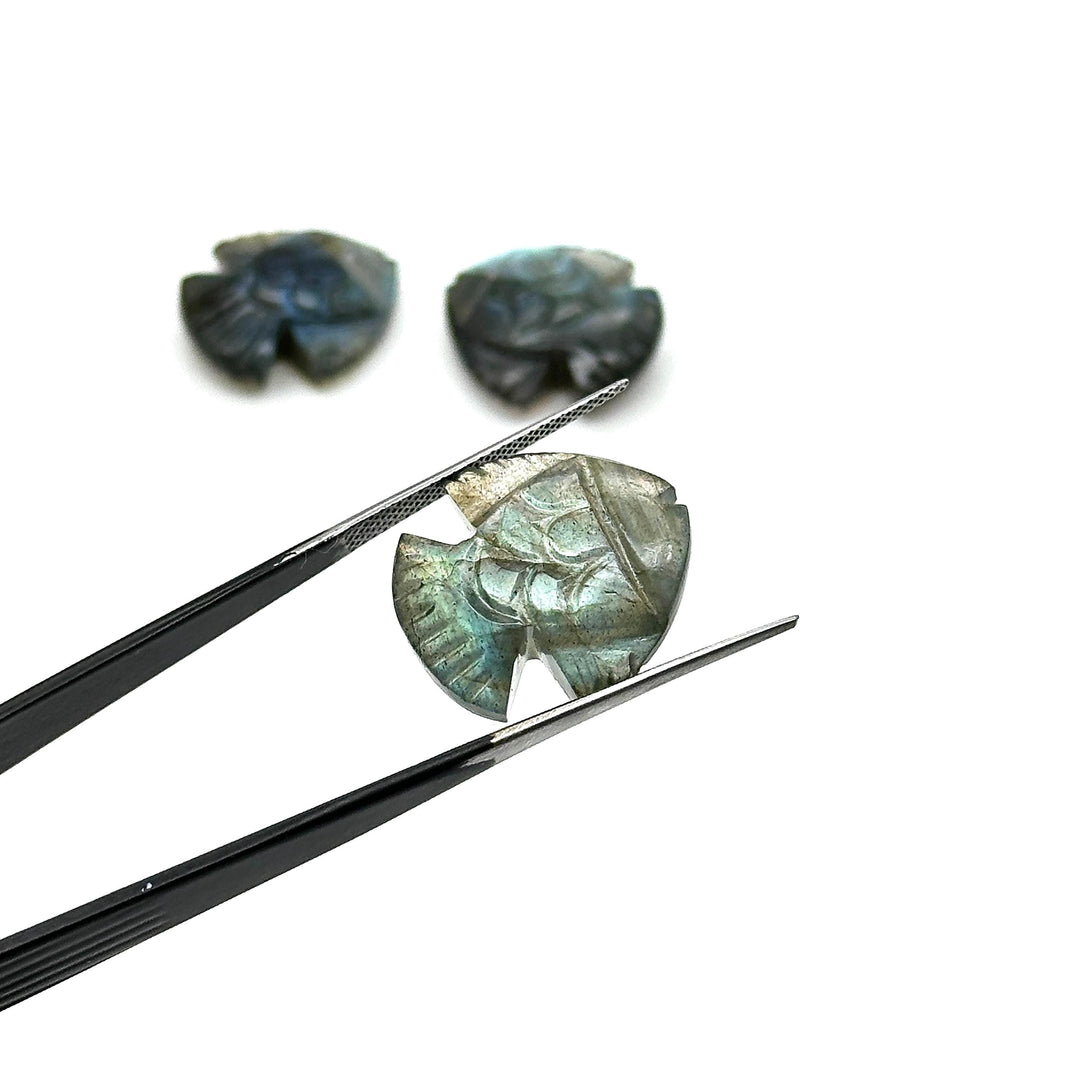 Carved Labradorite Fish Shape Gemstone, Flashy Labradorite Fish Shape Stone, 19X21 MM Loose Gemstone Fishes for Jewelry Making, Mermaid Fish