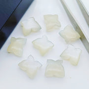 Natural White Moonstone Butterfly Shape Gemstone Beads, Hand Carved Smooth Butterfly Shape Beads For Jewelry Making, Loose Gemstone 13X9 MM
