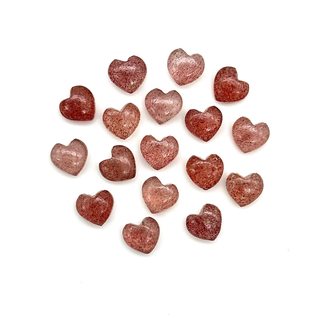 Smooth Pink Strawberry Quartz Heart Shape Beads, AAA Pink Quartz Heart Shape Briolette's, Hand Carved Gemstones, Jewelry Making Beads 8 MM